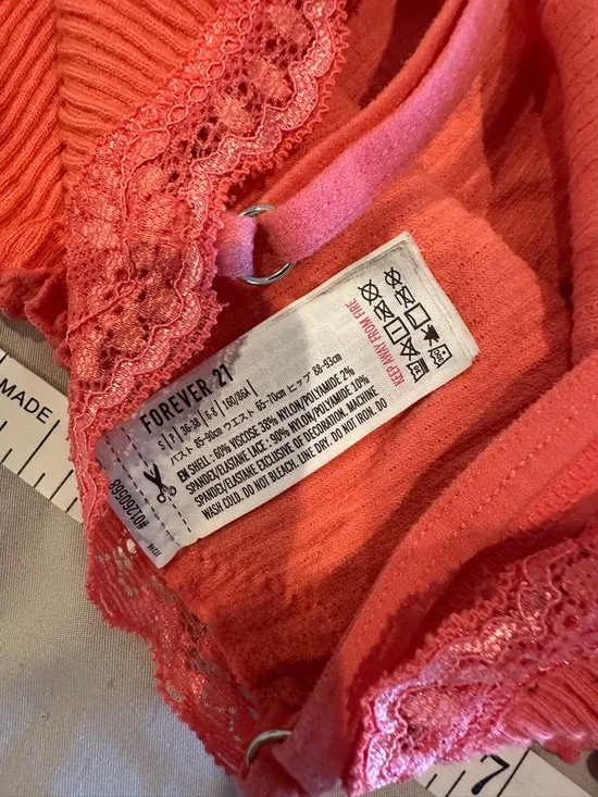 Forever 21 Coral Lace-Trim Ribbed Cami - Picture 3 of 3